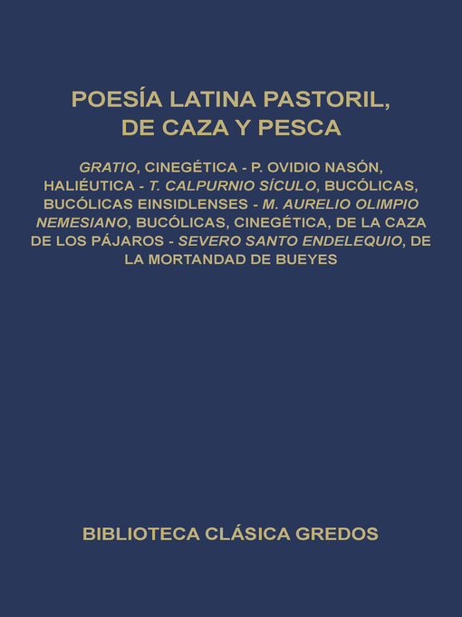 Title details for Poesía latina pastoril, de caza y pesca by Varios Autores - Available